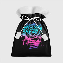 Мешок для подарков Неоновая Роза Neon Rose, цвет: 3D-принт