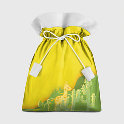 Мешок для подарков Милый жираф в кактусах, цвет: 3D-принт