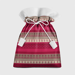 Мешок для подарков Полосатый вышитый орнамент, цвет: 3D-принт