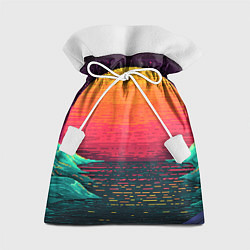 Мешок для подарков Пиксельный закат, цвет: 3D-принт