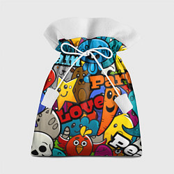 Мешок для подарков LOVE PEACE PARTY Z, цвет: 3D-принт