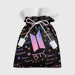 Мешок для подарков BTS БТС БИТИЭС УЗОР, цвет: 3D-принт
