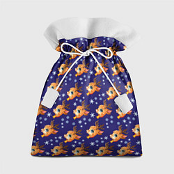 Мешок для подарков Новогодние олени паттерн, цвет: 3D-принт