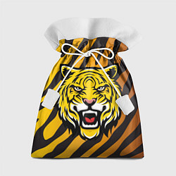 Мешок для подарков Рычащий тигр голова, цвет: 3D-принт