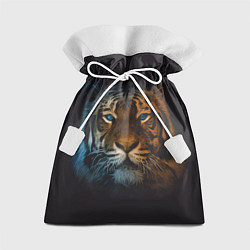 Мешок для подарков Тигр с голубыми глазами, цвет: 3D-принт