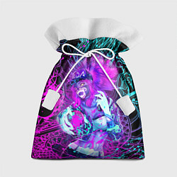 Мешок для подарков KDA NEON DRAGON LEAGUE OF LEGENDS, НЕОНОВЫЕ БРЫЗГИ, цвет: 3D-принт