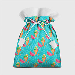 Мешок для подарков Летнее настроение: Сок и арбуз, цвет: 3D-принт