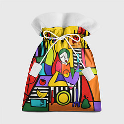 Мешок для подарков Girl with a glass, цвет: 3D-принт