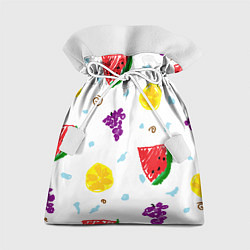 Мешок для подарков Пиксельные фрукты, цвет: 3D-принт