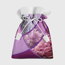 Мешок для подарков Весна Полосатый принт Сирень, цвет: 3D-принт