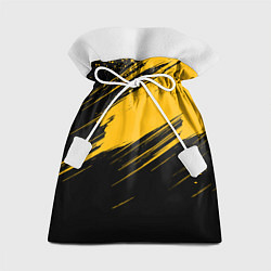 Мешок для подарков Black and yellow grunge, цвет: 3D-принт