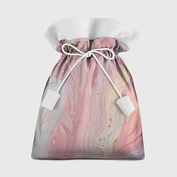 Мешок для подарков Мраморный дизайн с розовыми, синими и желтыми цвет, цвет: 3D-принт