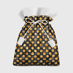 Мешок для подарков Золотой горошек на черном фоне, цвет: 3D-принт