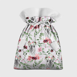 Мешок для подарков Ламы и цветы, цвет: 3D-принт