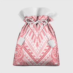 Мешок для подарков Абстракция в стиле дудл Розовый и белый цвета Лини, цвет: 3D-принт