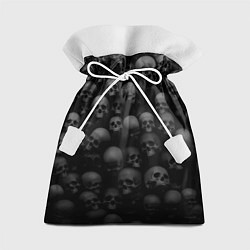 Мешок для подарков Черепа на черном фоне паттерн, цвет: 3D-принт