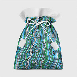 Мешок для подарков Разноцветная абстракция в стиле дудл Волны, линии,, цвет: 3D-принт