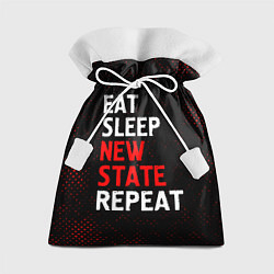 Подарочный мешок Eat Sleep New State Repeat - Потертости