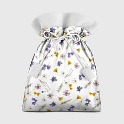 Мешок для подарков Простые цветы на белом фоне, цвет: 3D-принт