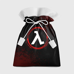 Мешок для подарков Символ Half-Life и краска вокруг на темном фоне, цвет: 3D-принт