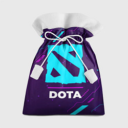 Мешок для подарков Символ Dota в неоновых цветах на темном фоне, цвет: 3D-принт