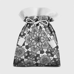 Мешок для подарков Черно-белый геометрический мозаичный узор, цвет: 3D-принт