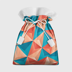 Мешок для подарков Розово-бирюзовая полигональ, цвет: 3D-принт