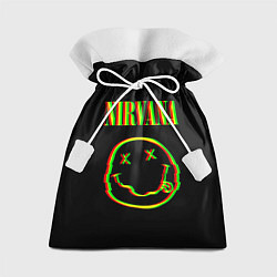 Мешок для подарков Nirvana глитч, цвет: 3D-принт