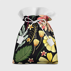 Мешок для подарков Яркие цветы на фоне тёмной летней ночи!, цвет: 3D-принт