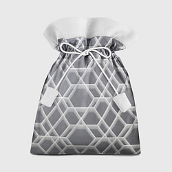Мешок для подарков Белые неоновые соты, цвет: 3D-принт