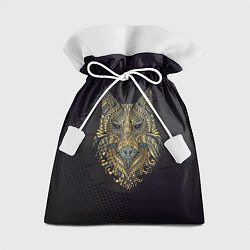 Мешок для подарков Голова волка с узорами, цвет: 3D-принт