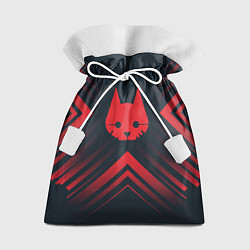 Мешок для подарков Красный Символ Stray на темном фоне со стрелками, цвет: 3D-принт