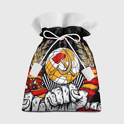 Мешок для подарков Герб СССР на черном фоне, цвет: 3D-принт