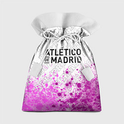 Мешок для подарков Atletico Madrid pro football: символ сверху, цвет: 3D-принт