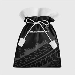 Мешок для подарков Lamborghini speed на темном фоне со следами шин: с, цвет: 3D-принт
