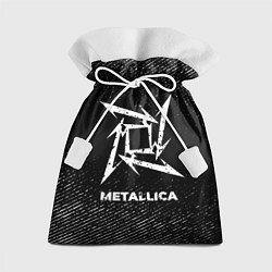 Мешок для подарков Metallica с потертостями на темном фоне, цвет: 3D-принт
