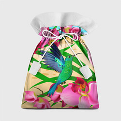 Мешок для подарков Колибри и орхидеи, цвет: 3D-принт