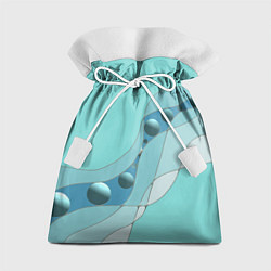 Мешок для подарков Голубая геометрическая абстракция Круги и сферы Го, цвет: 3D-принт