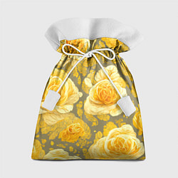 Мешок для подарков Яркие желтые бутоны, цвет: 3D-принт