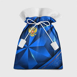Мешок для подарков Герб РФ на синем объемном фоне, цвет: 3D-принт