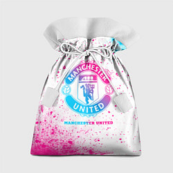 Мешок для подарков Manchester United neon gradient style, цвет: 3D-принт