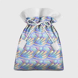 Мешок для подарков Золотая жемчужница акварель, цвет: 3D-принт