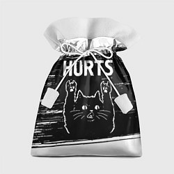 Мешок для подарков Группа Hurts и рок кот, цвет: 3D-принт