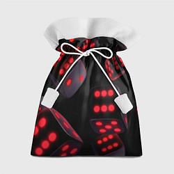 Мешок для подарков Игральные кости на черном фоне, цвет: 3D-принт