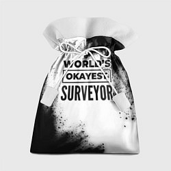 Мешок для подарков Worlds okayest surveyor - white, цвет: 3D-принт