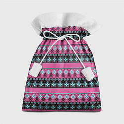 Мешок для подарков Черно-розовый скандинавский орнамент, цвет: 3D-принт