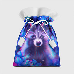 Мешок для подарков Волшебный енот в цветах, цвет: 3D-принт