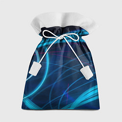 Мешок для подарков Синие абстрактные линии в темноте, цвет: 3D-принт
