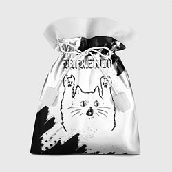 Мешок для подарков Burzum рок кот на светлом фоне, цвет: 3D-принт