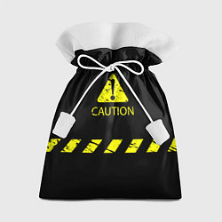 Мешок для подарков CAUTION - Осторожно опасность, цвет: 3D-принт